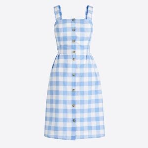J. Crew Factory Blue and White Gingham Dress